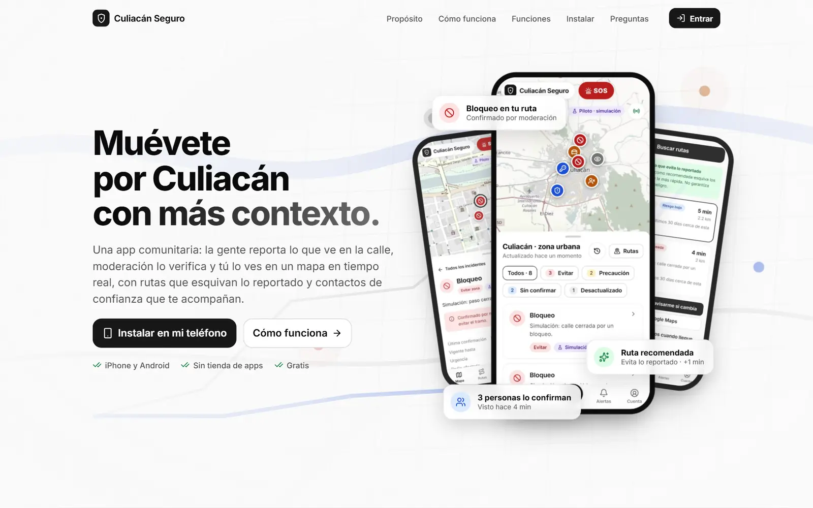 Culiacán Seguro — App móvil · Seguridad comunitaria